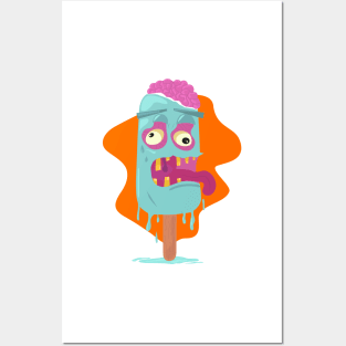 Zombie Ice-cream Illustration Posters and Art